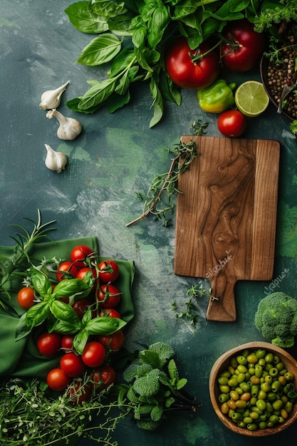 cooking ingredients flatlay