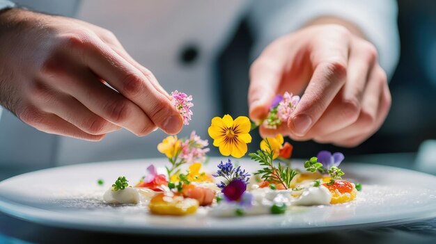 chef preparing a colorful dish